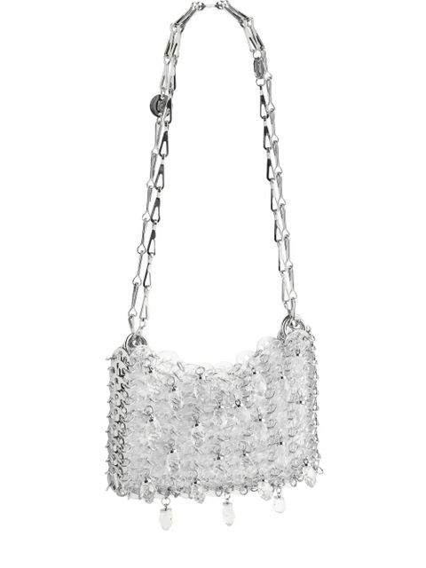 Rabanne mini crystal-resin chain cross body bag - Silver - zdjęcie produktu nr 1