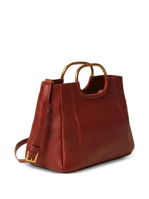 TWINSET embossed-logo leather tote bag - Red