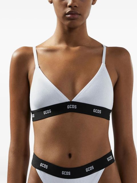 GCDS logo-band triangle bra - White