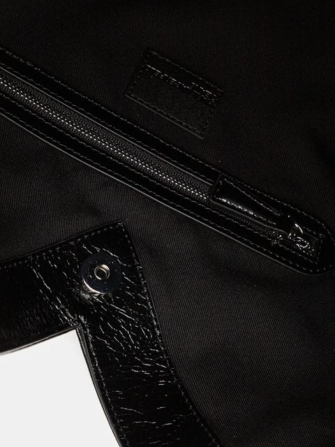 Karl Lagerfeld Jeans torebka skórzana kolor czarny B1W30184