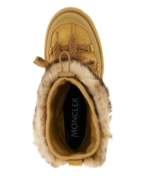 Moncler 45mm shearling lace-up ankle boots - Neutrals