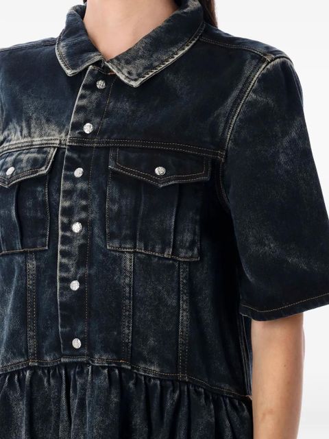 GANNI washed-effect maxi dress - Black