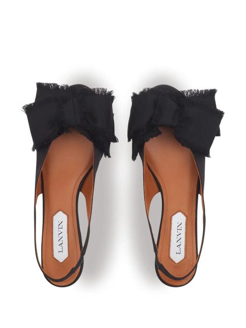 Lanvin satin slingback ballerina shoes - Black