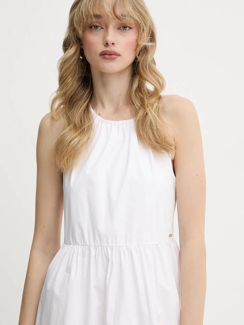 Armani Exchange sukienka bawełniana kolor biały midi rozkloszowana XW000477 AF12812