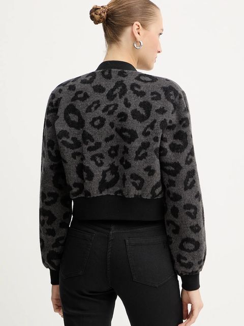 Silvian Heach kurtka bomber z dodatkiem wełny HERRERO kolor szary przejściowa GPA25127GB