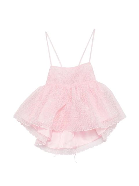 Cecilie Bahnsen Selena floral-embroidery blouse - Pink - zdjęcie produktu nr 1