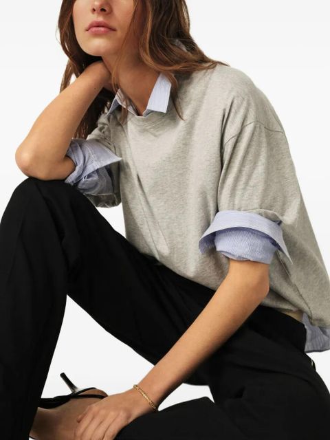 Ba&Sh rolled-sleeve boxy top - Grey