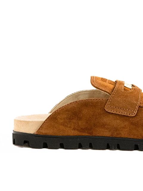 Miu Miu leather suede mules - Brown