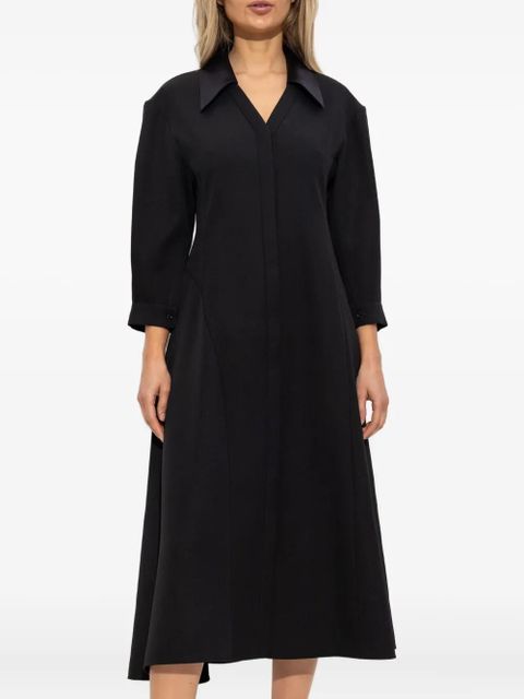 Jil Sander long-sleeves midi dress - 001 BLACK