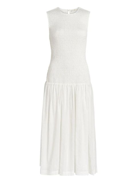 Marie Oliver Porter smocked-bodice midi dress - White - zdjęcie produktu nr 1