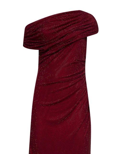 Self-Portrait asymmetric midi dress - Red