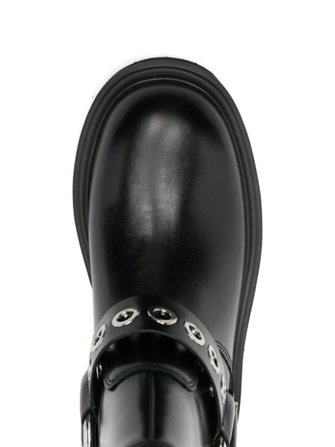 Maje 40mm eyelet-embellishment biker boots - Black