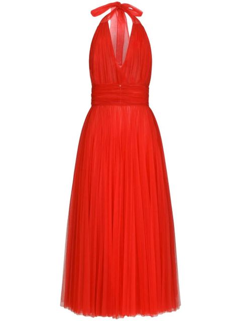 Dolce & Gabbana tulle halterneck midi dress - Red - zdjęcie produktu nr 1
