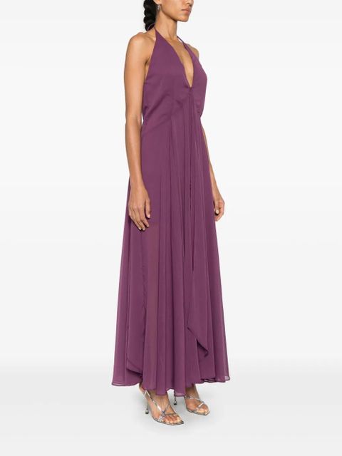 ROTATE BIRGER CHRISTENSEN chiffon halterneck dress - Purple