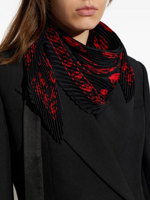 Alexander McQueen skull-print silk scarf - Black