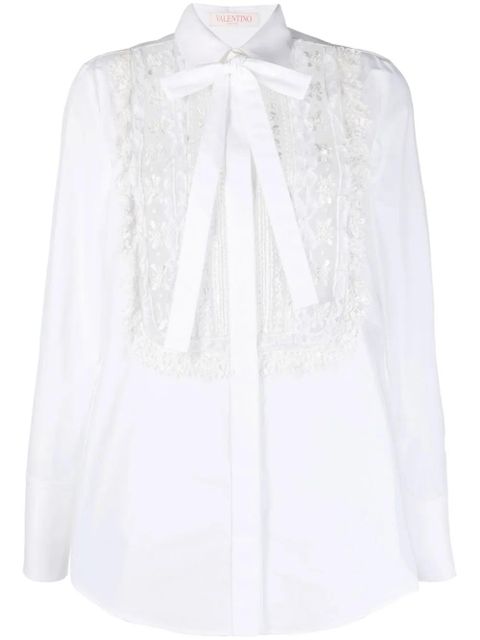 Valentino Garavani lace-bib tailored shirt - White - zdjęcie produktu nr 1