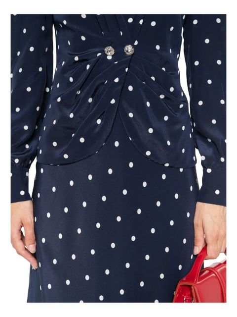 Alessandra Rich polka dot-print midi dress - Blue