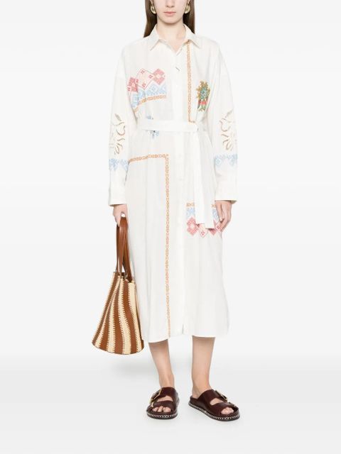 Weekend Max Mara Wkdgru floral-embroidered midi dress - White - zdjęcie produktu nr 2