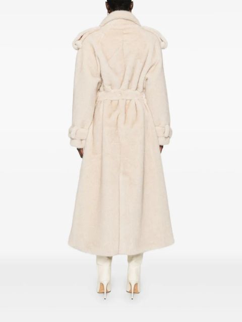 ducie Thalia double-breasted faux fur coat - Neutrals