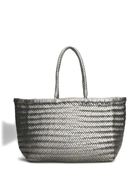 DRAGON DIFFUSION woven handle tote bag - Silver
