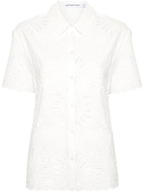 Self-Portrait broderie-anglaise cotton shirt - White - zdjęcie produktu nr 1