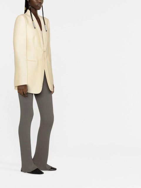 Nanushka ribbed-knit flared trousers - Grey