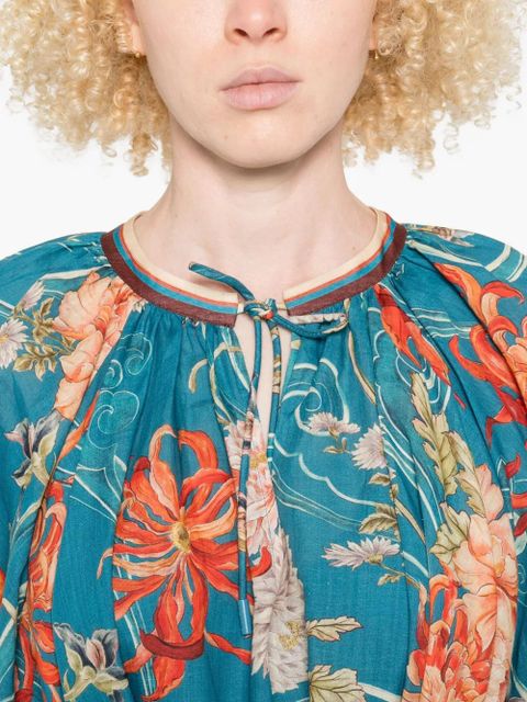 ALEMAIS Fletcher floral-print mini dress - Blue