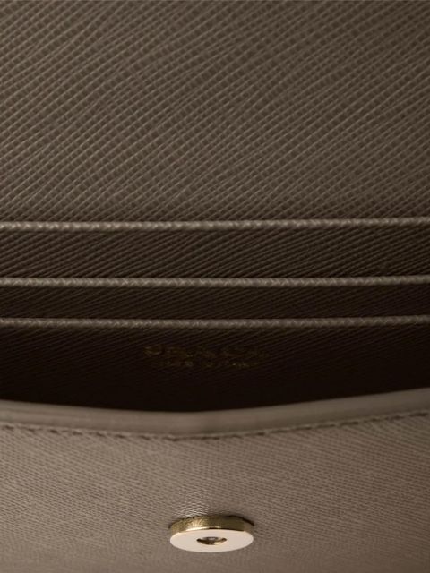 Prada triangle-logo leather mini bag - Grey