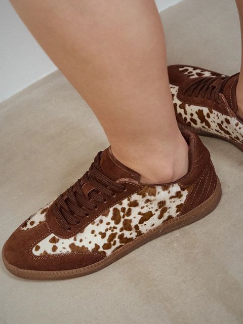 Medicine sneakersy zamszowe damskie kolor brązowy