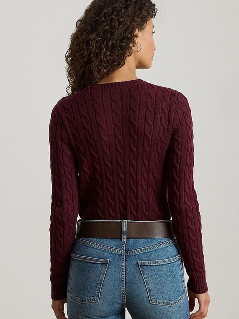 Lauren Ralph Lauren sweter bawełniany kolor bordowy 200932223