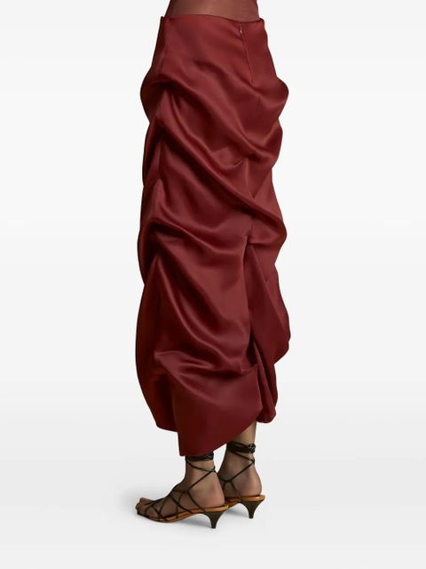 KHAITE Olula draped skirt - Red