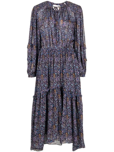 MARANT ÉTOILE Naema floral-print midi dress - Blue - zdjęcie produktu nr 1