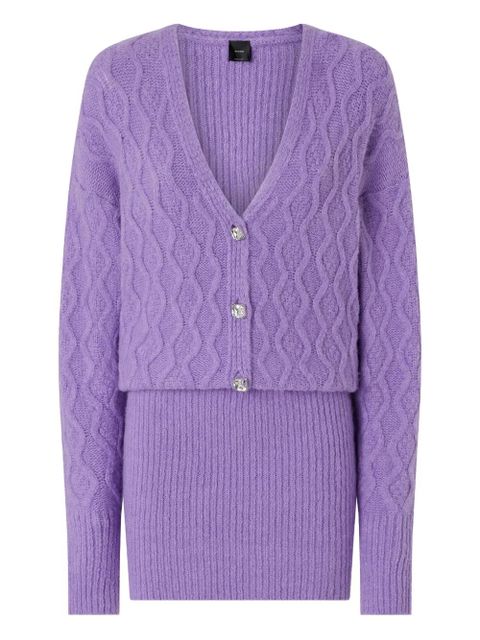 PINKO cable-knit button dress - Purple - zdjęcie produktu nr 1