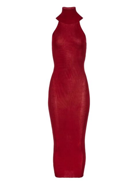 Magda Butrym ribbed halter-neck midi dress - Red - zdjęcie produktu nr 1