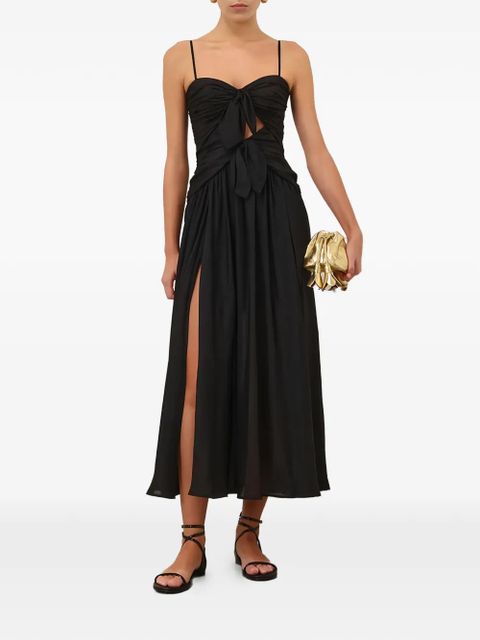 ZIMMERMANN Aster tie-detail midi dress - Black - zdjęcie produktu nr 2