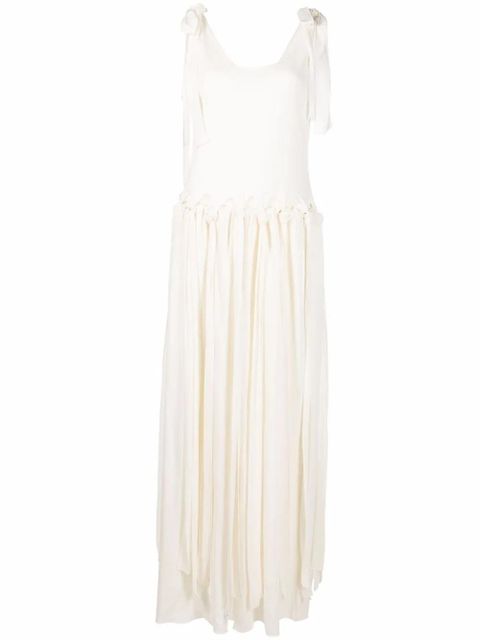 Chloé drop-waist knotted crepe maxi dress - Neutrals - zdjęcie produktu nr 1