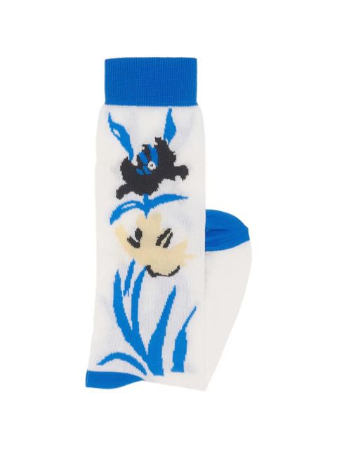 Marni flower intarsia ribbed socks - White - zdjęcie produktu nr 2