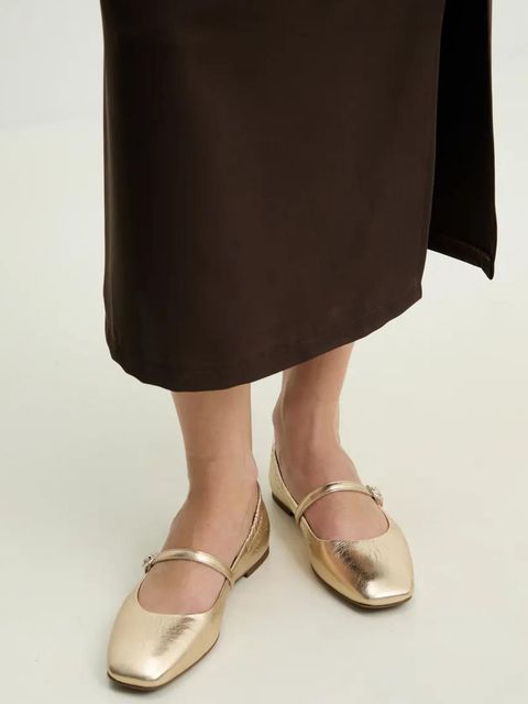 Answear.LAB baleriny skórzane kolor złoty - zdjęcie produktu nr 1