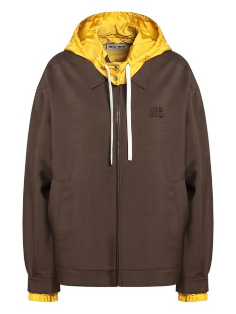 Miu Miu two-tone hooded jacket - Brown - zdjęcie produktu nr 1