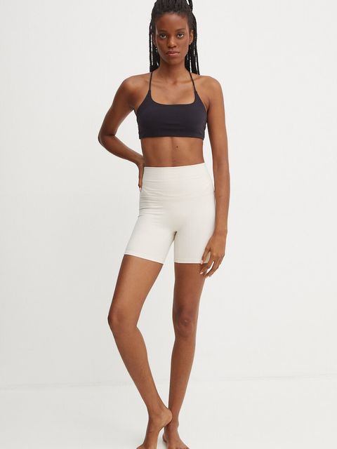 JOYINME szorty do jogi Movement kolor beżowy gładkie high waist Szorty.Movement - zdjęcie produktu nr 2