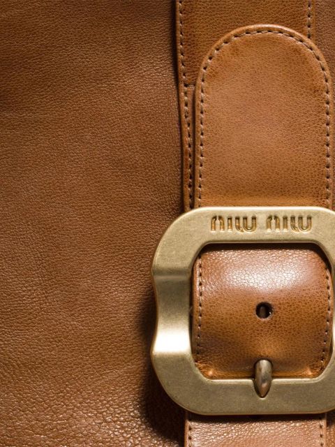 Miu Miu 65mm buckle-fastening leather boots - Brown