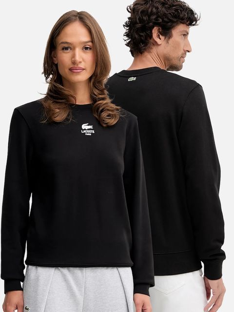 Lacoste bluza bawełniana kolor czarny z nadrukiem SH2736 - zdjęcie produktu nr 1