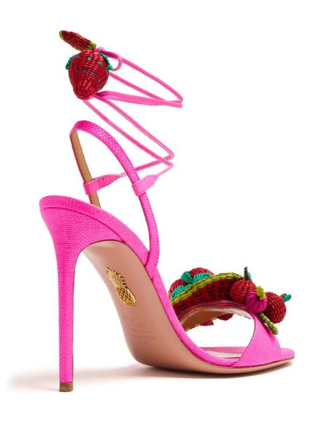 Aquazzura Strawberry Punch 105mm leather sandals - Pink