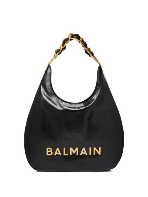 Balmain 1945 crinkled leather shoulder bag - Black - zdjęcie produktu nr 1