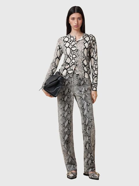 AllSaints spodnie skórzane SAIGE