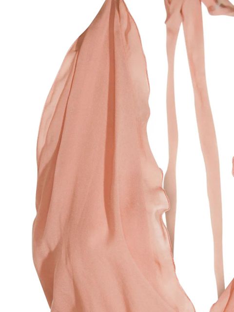 Blumarine floral-appliqué ruffled maxi dress - Pink