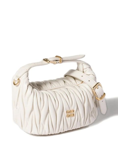 Miu Miu mini Wander matelassé tote bag - White