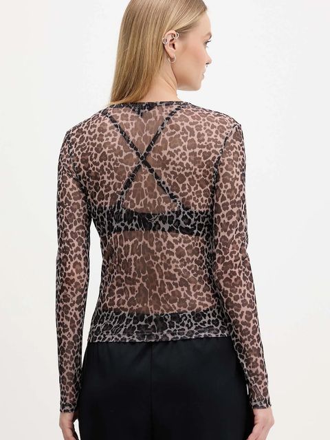 Tommy Jeans longsleeve kolor brązowy DW0DW21558