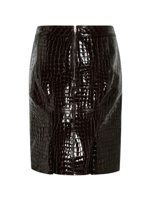 TOM FORD embossed leather skirt - Brown - zdjęcie produktu nr 2