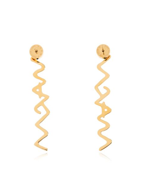 Marni logo drop earrings - Gold
